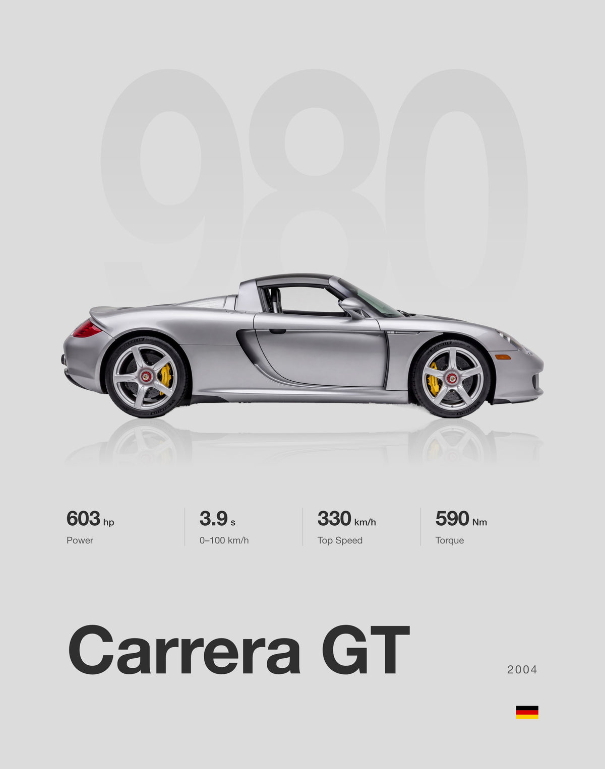 Carrera GT Icons poster, Silver Grey
